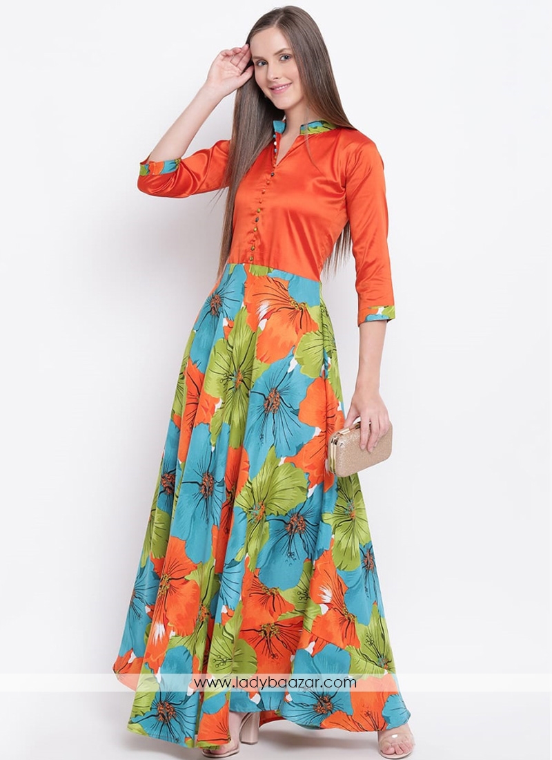 Impressive Digital Printed Readymade Trendy Gown