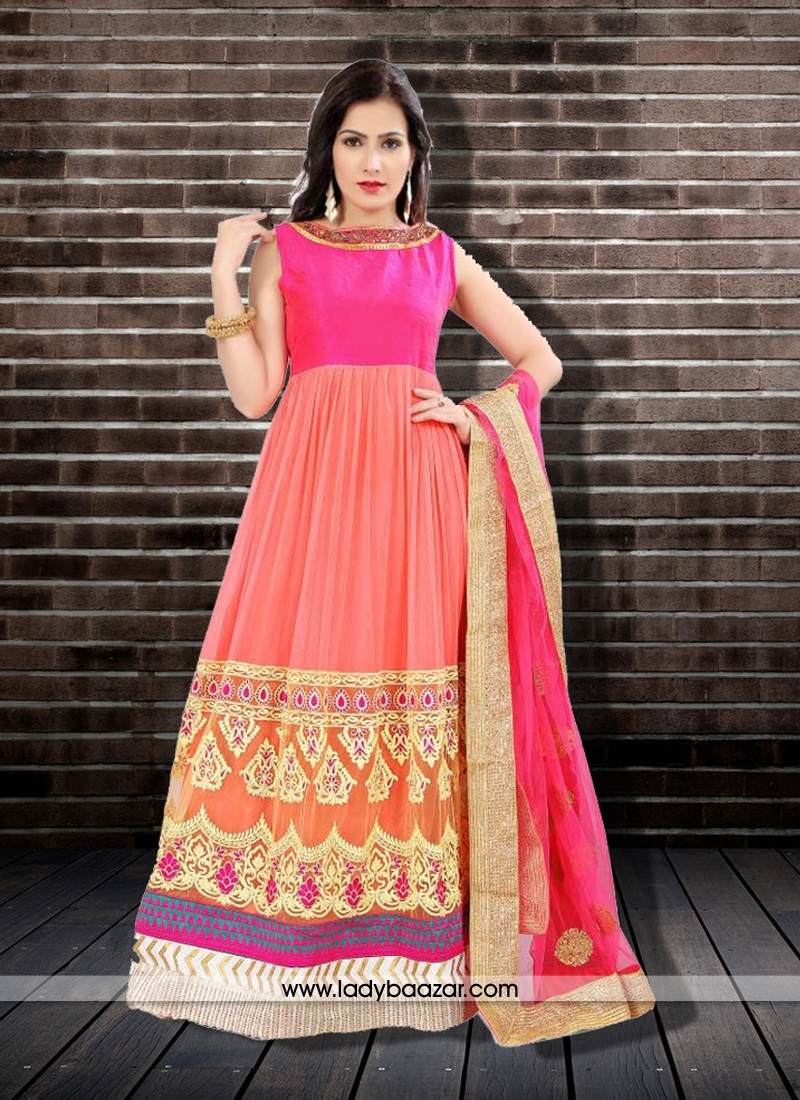 Innovative Embroidered Work Anarkali Salwar Kameez