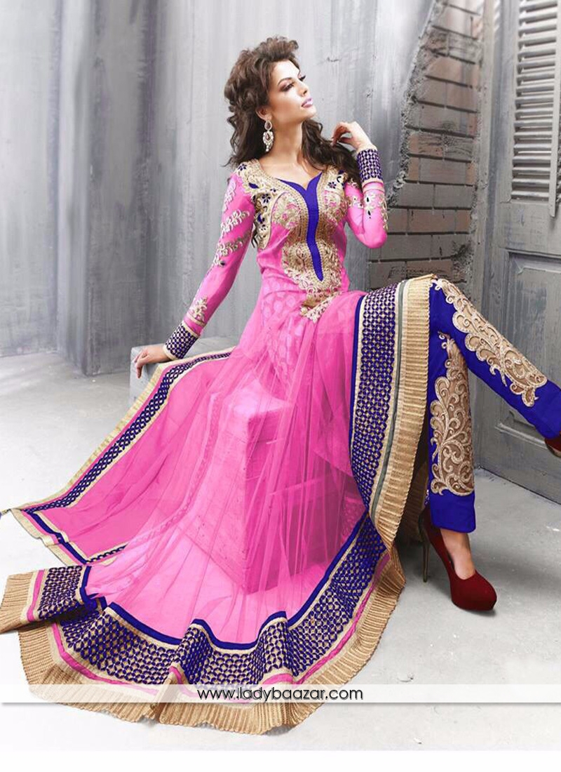 Innovative Embroidered Work Anarkali Salwar Kameez