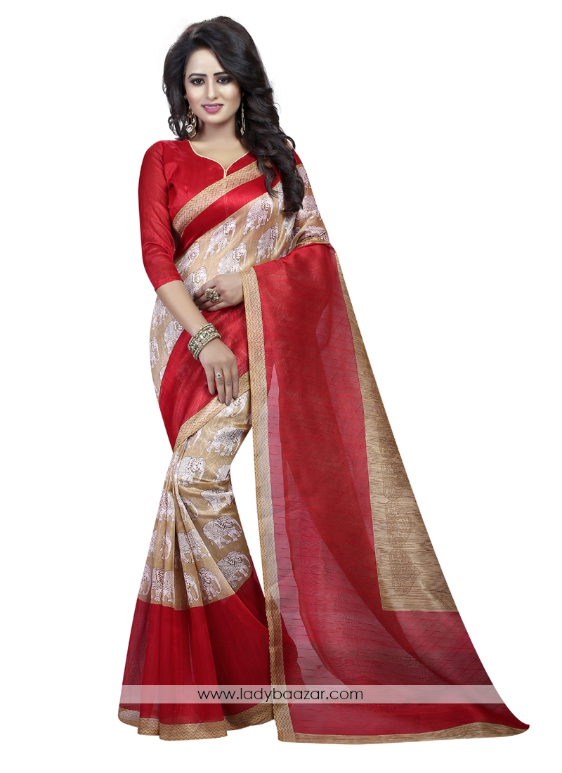 Intrinsic Bhagalpuri Silk Printed Saree