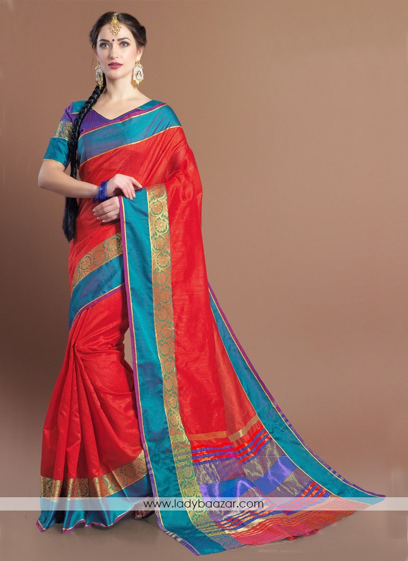 Jacquard Woven Design Multi color Saree