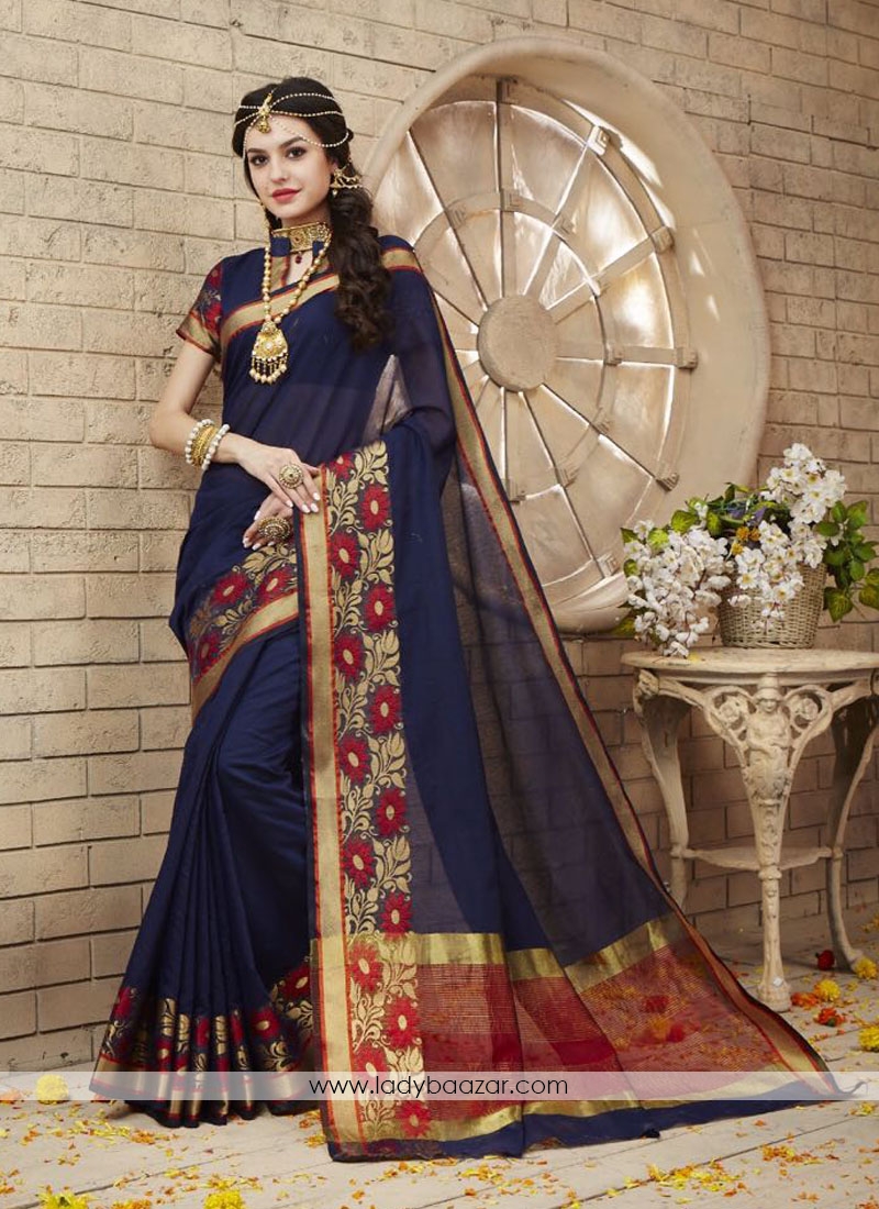 Jacquard Woven Design Multi color Saree