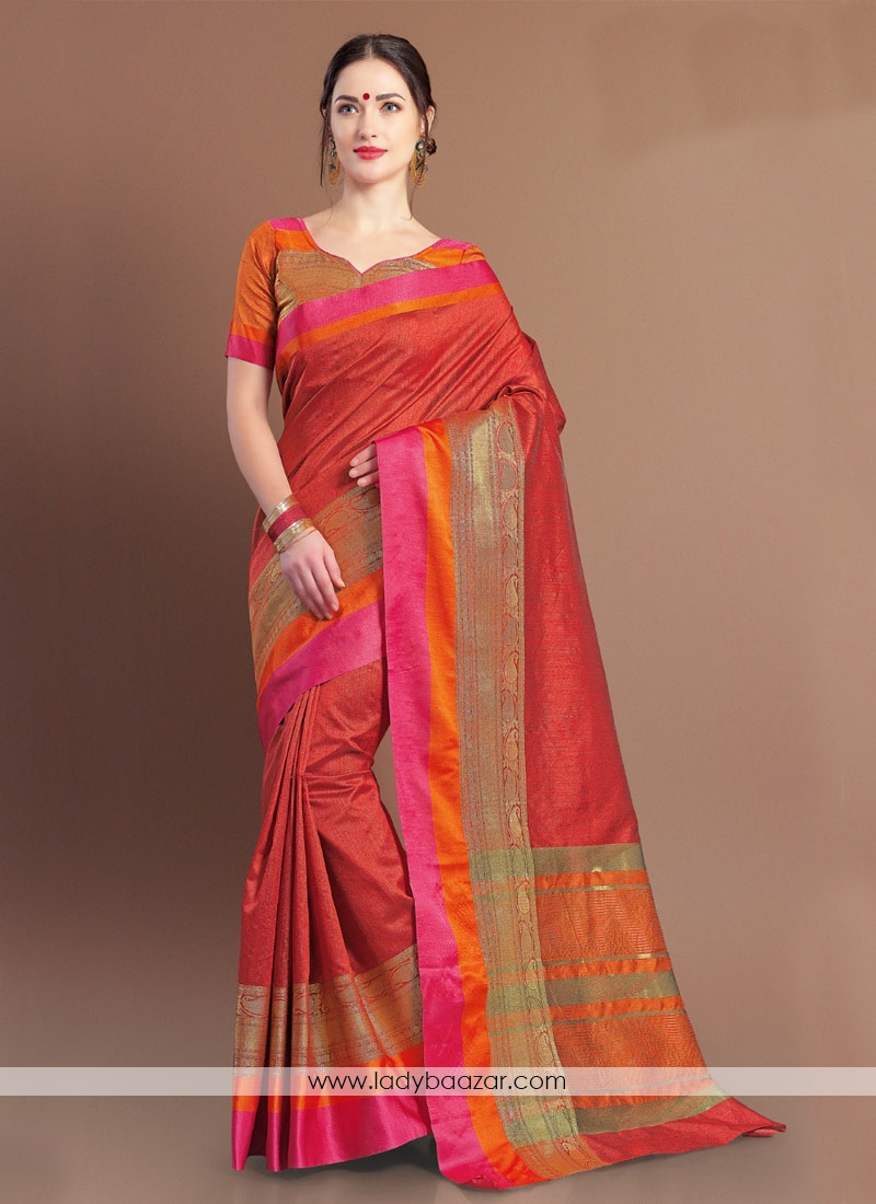 Jacquard Woven Design Multi color Saree