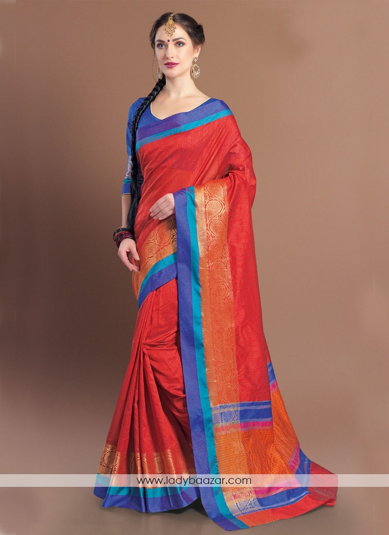 Jacquard Woven Design Multi color Saree