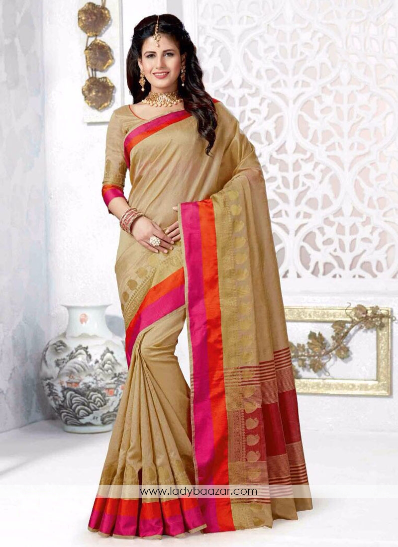 Jacquard Woven Design Multi color Saree