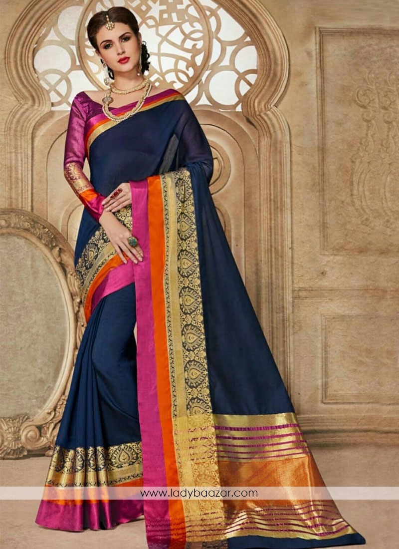 Jacquard Woven Design Multi color Saree