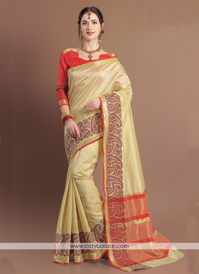 Jacquard Woven Design Multi color Saree