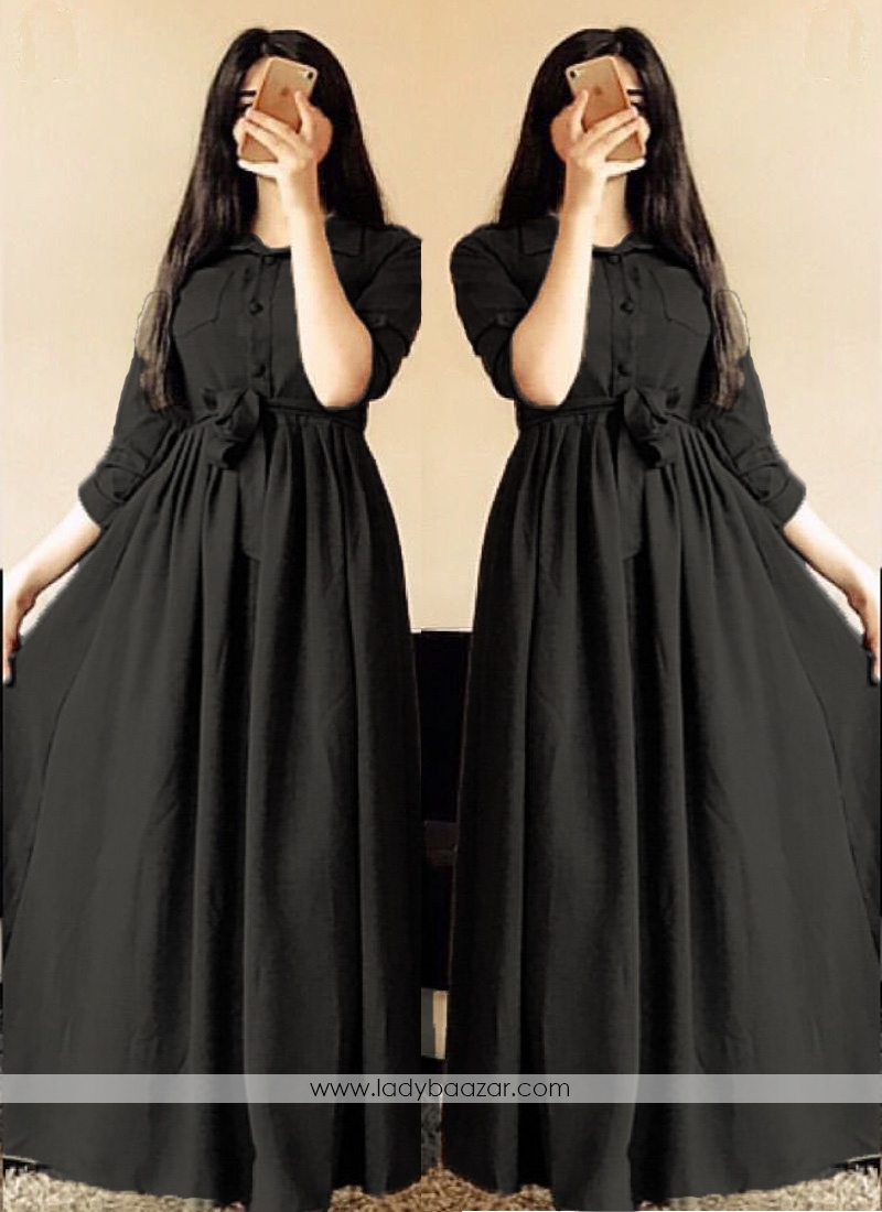 Jazzy linen Silk Black Designer Wear Western Gown