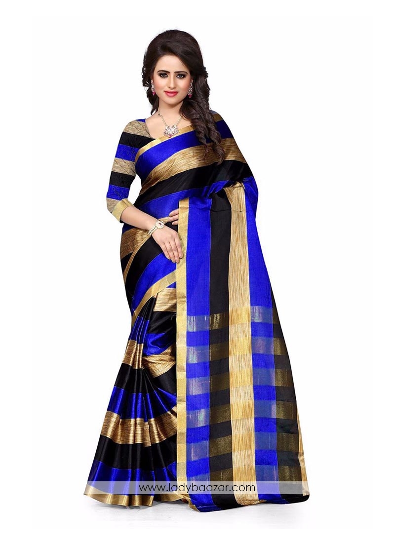 Lively Cotton Silk Multi Color Casual Saree