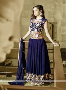 Mesmeric Embrodired Work Net And Georgette Designer Gown