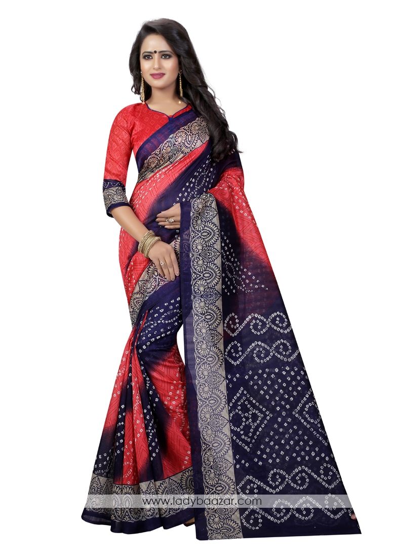 Miraculous Bhagalpuri Silk Bandhani Printed Saree