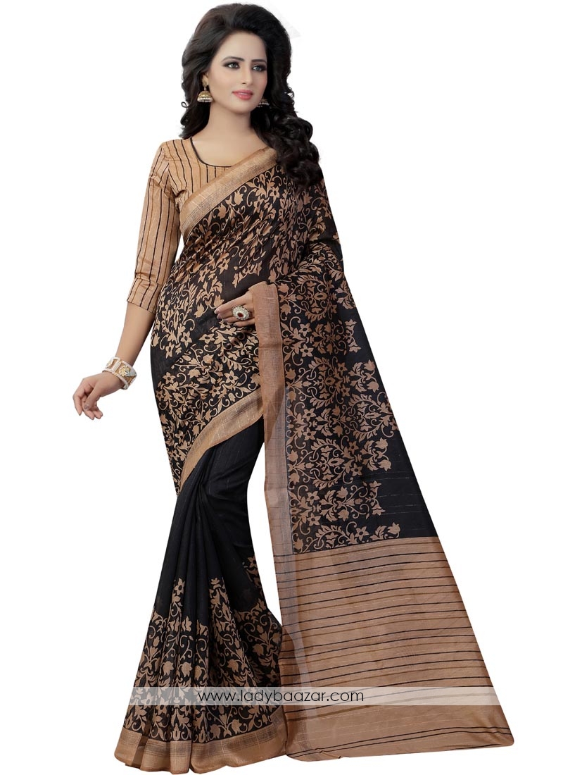 Multi Color  Bhagalpuri Silk Casual Saree