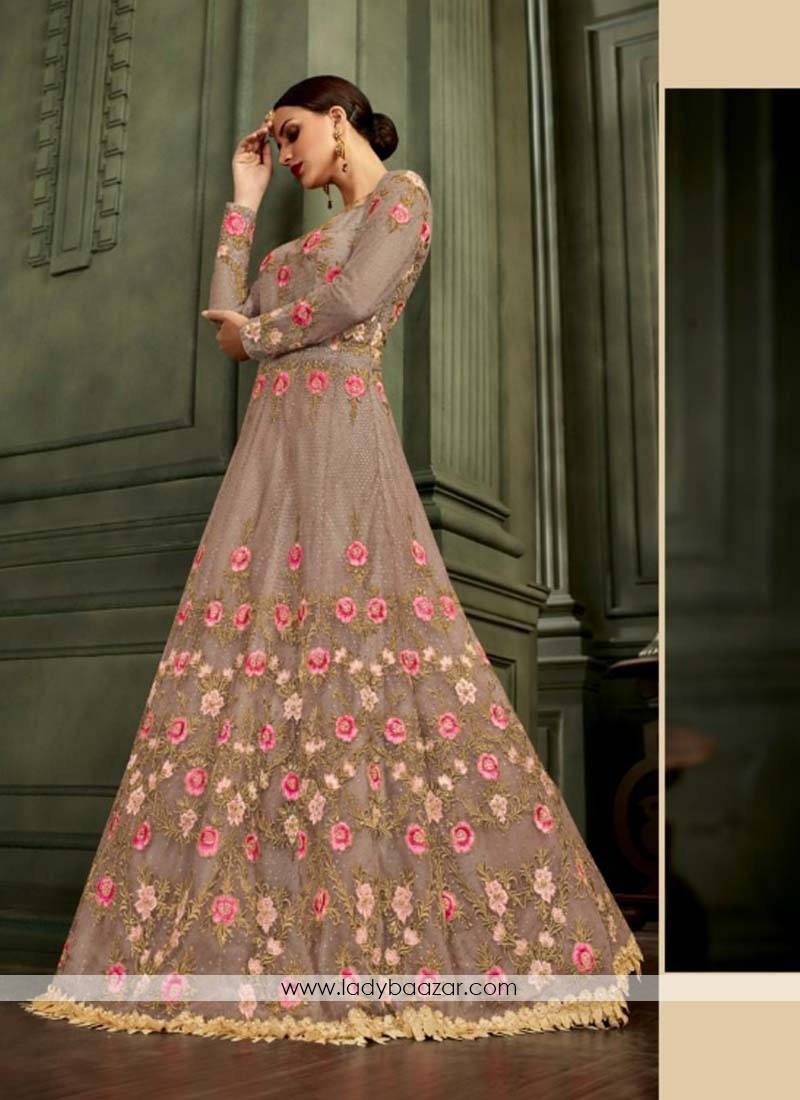 Multi Colour Mullburry Silk Floor Length Anarkali Suit