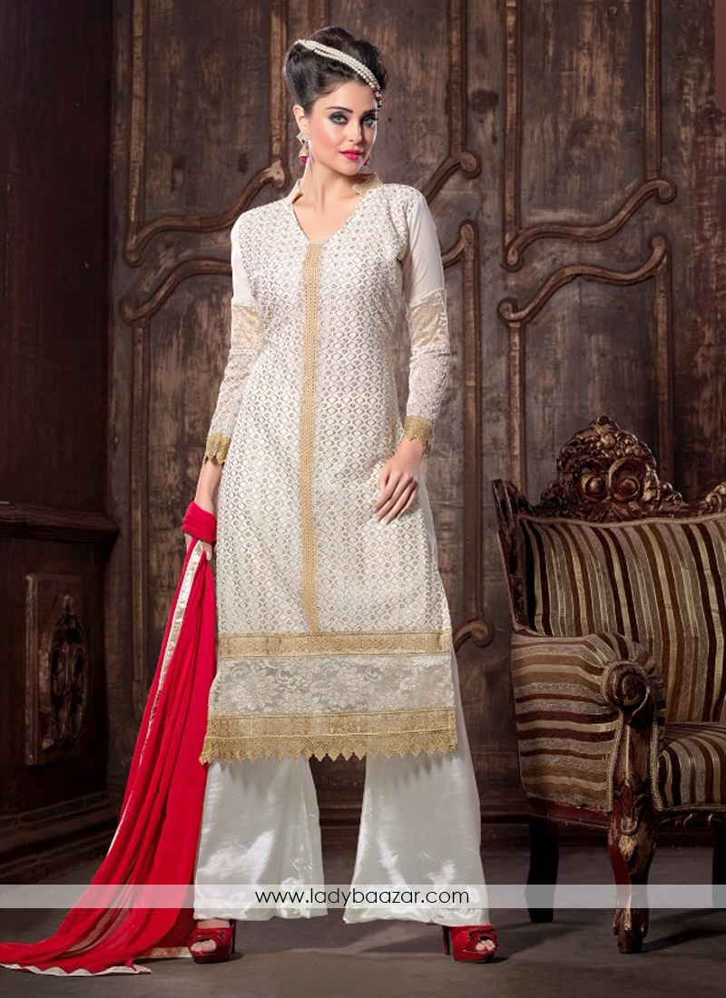 Mystical Embroidered Work Georgette Designer Palazzo Salwar Kameez