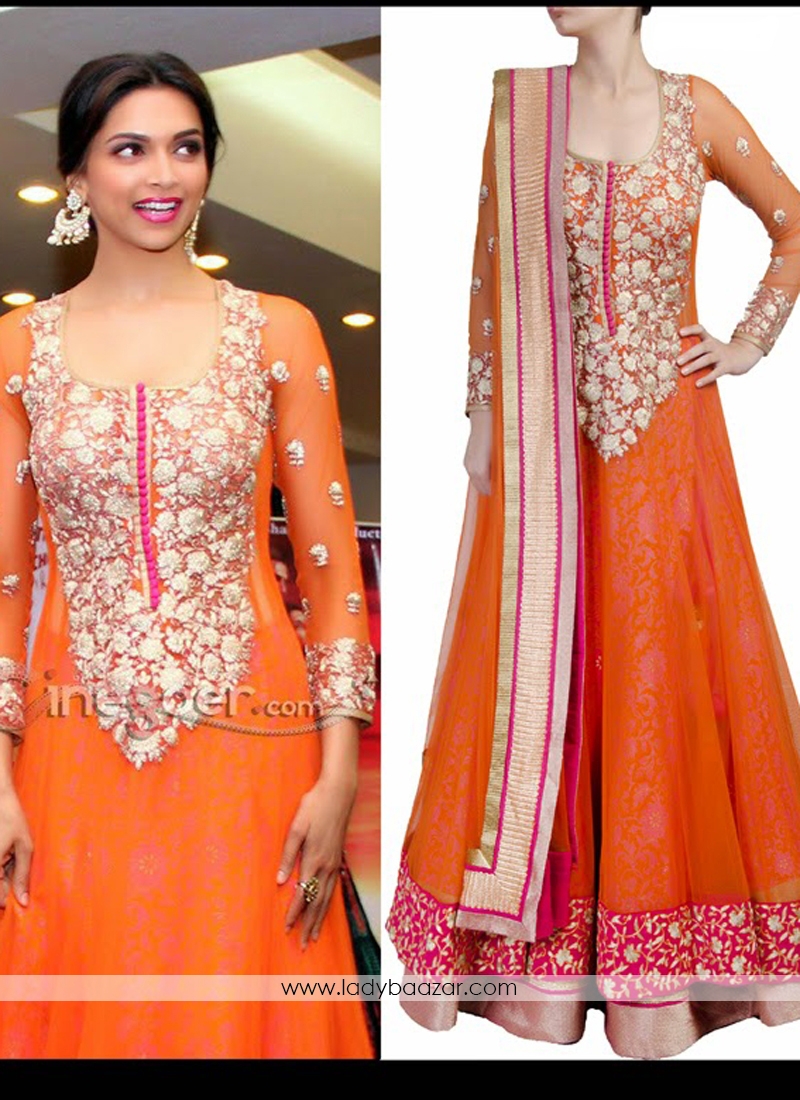 Orange Anarkali Salwar Kameez