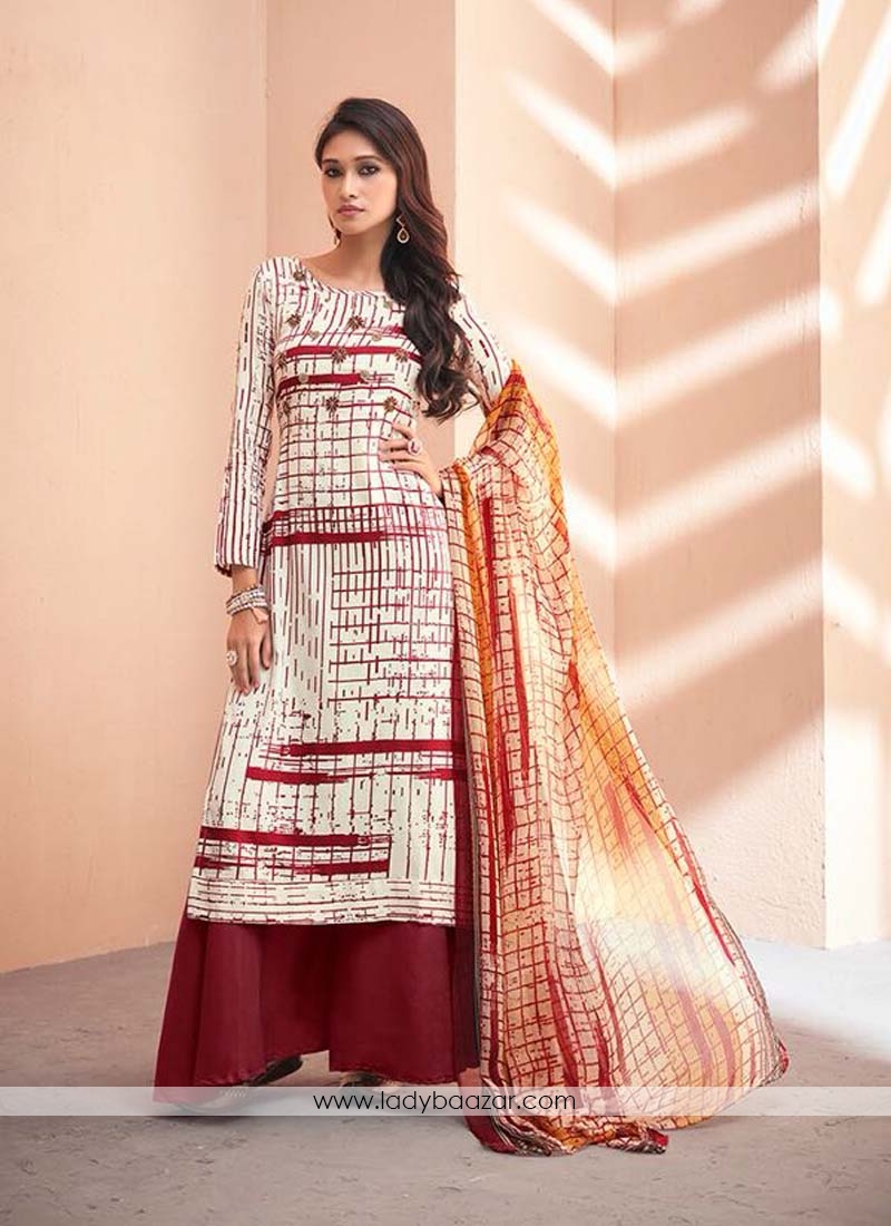 Palazzo Salwar Suit Fancy Jam Silk In Malti