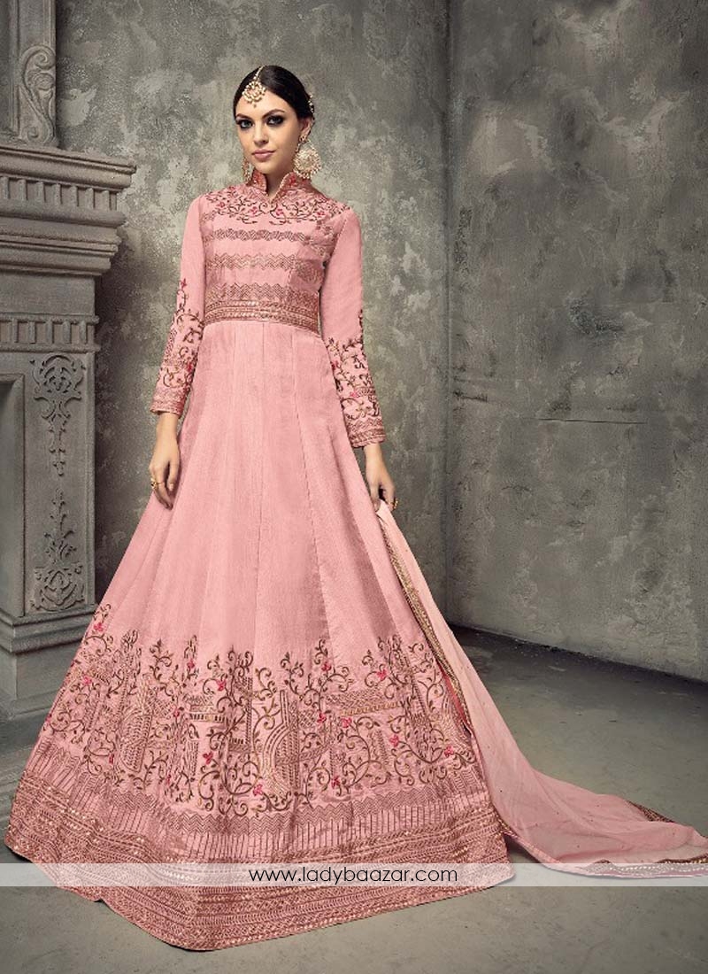 Pink Floor Length Anarkali Suit