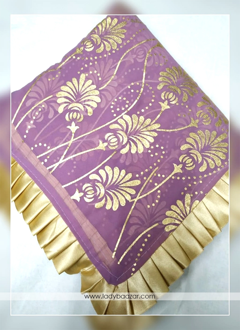 Precious Georgette Violet Printed Saree