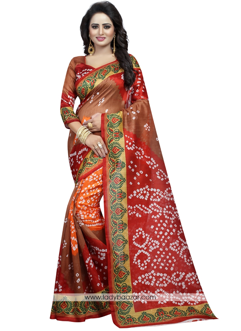 Princely Bhagalpuri Silk Multi Casual Saree