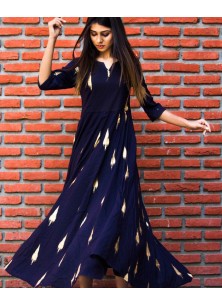 Printed Floor Length Long Reyon Gown