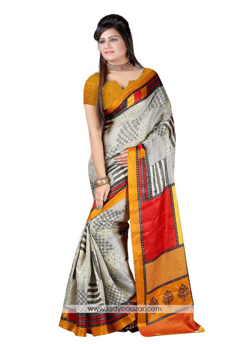 Pristine Bhagalpuri Silk Printed Casual Saree