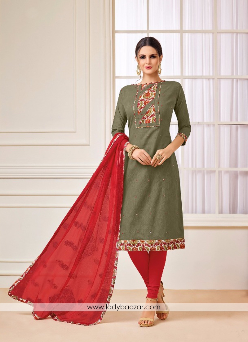 Prodigious Green Embroidery Work Salwar Kameez