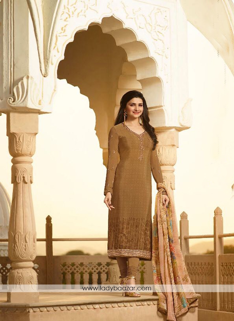 Radiant Crepe Embroidery Work Churidar Suit