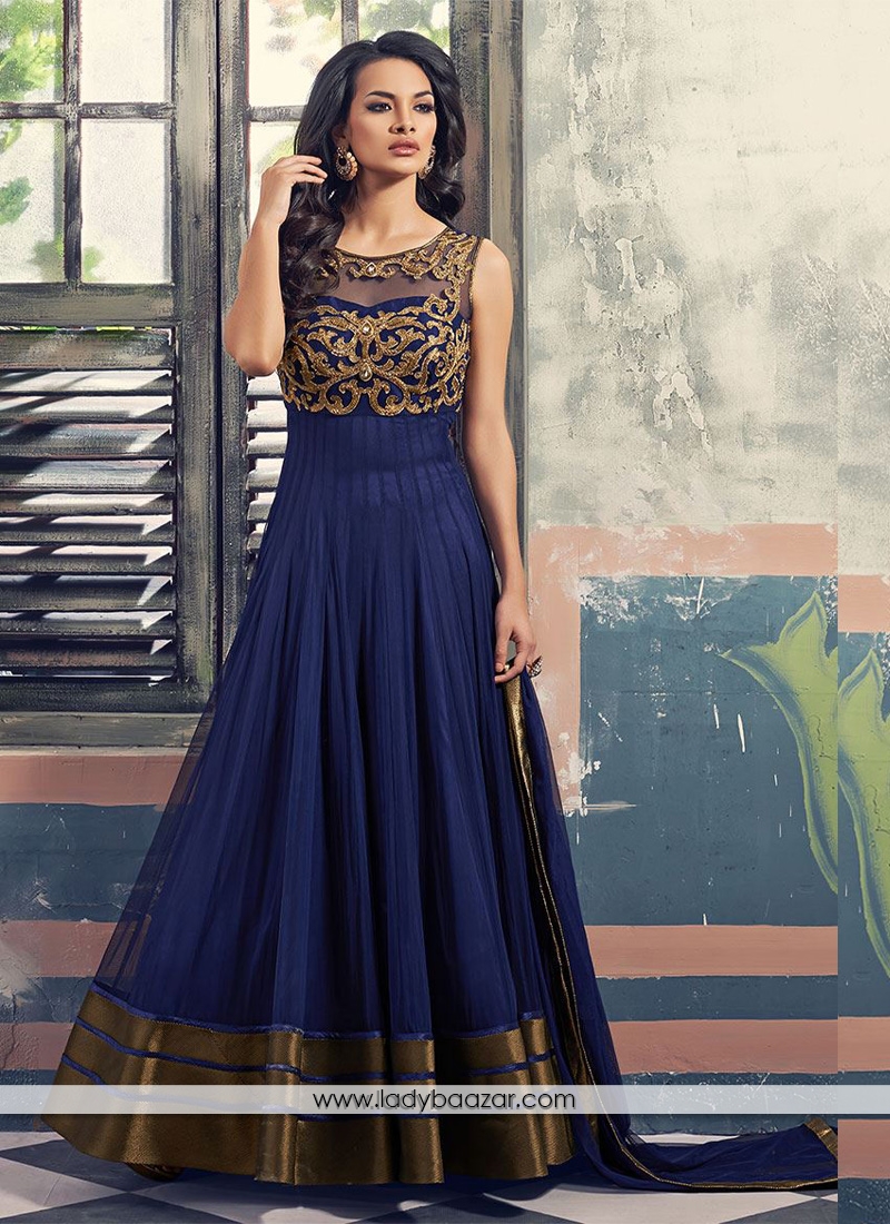 Radiant Navy Blue Anarkali Salwar Kameez