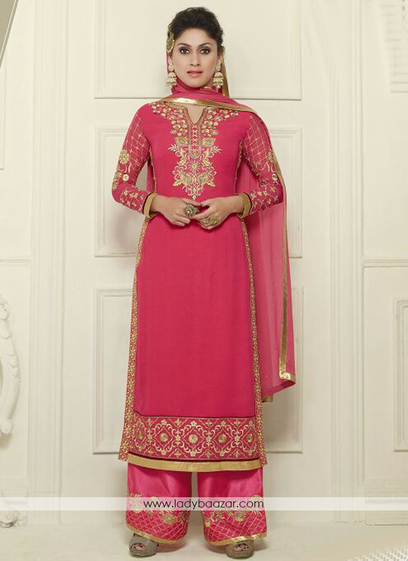 pink straight Salwar suit