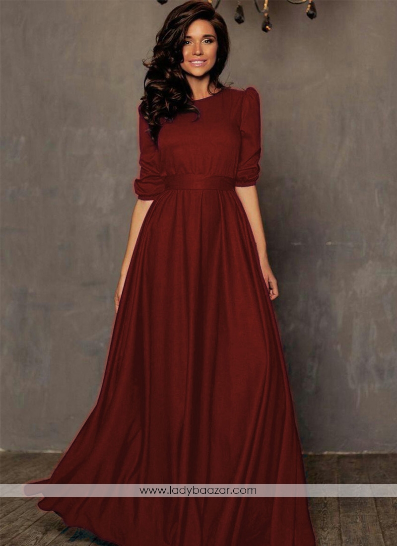 Plain store maroon gown