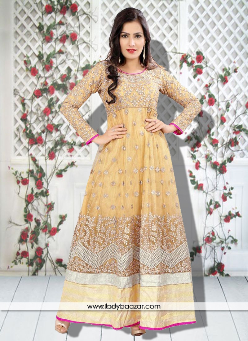 Splendid Yellow Anarkali Suit