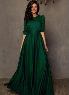 Simple And Elegant Striking Green Tapeta silk Floor Length Long Designer Gown