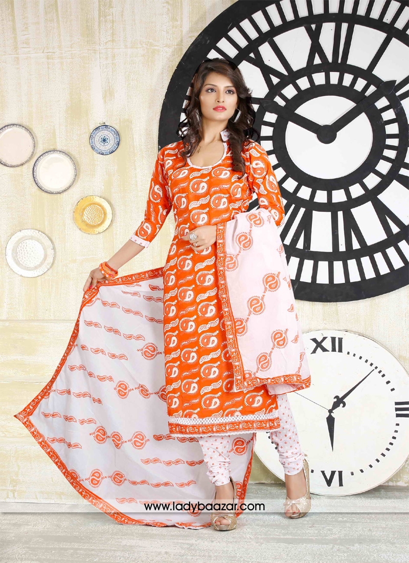 Sunshine Orange Cotton Salwar Kameez