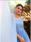 Ice Blue Impressive Designer Embroidered And Handwork Outfit Along With Plazzo And Dupatta