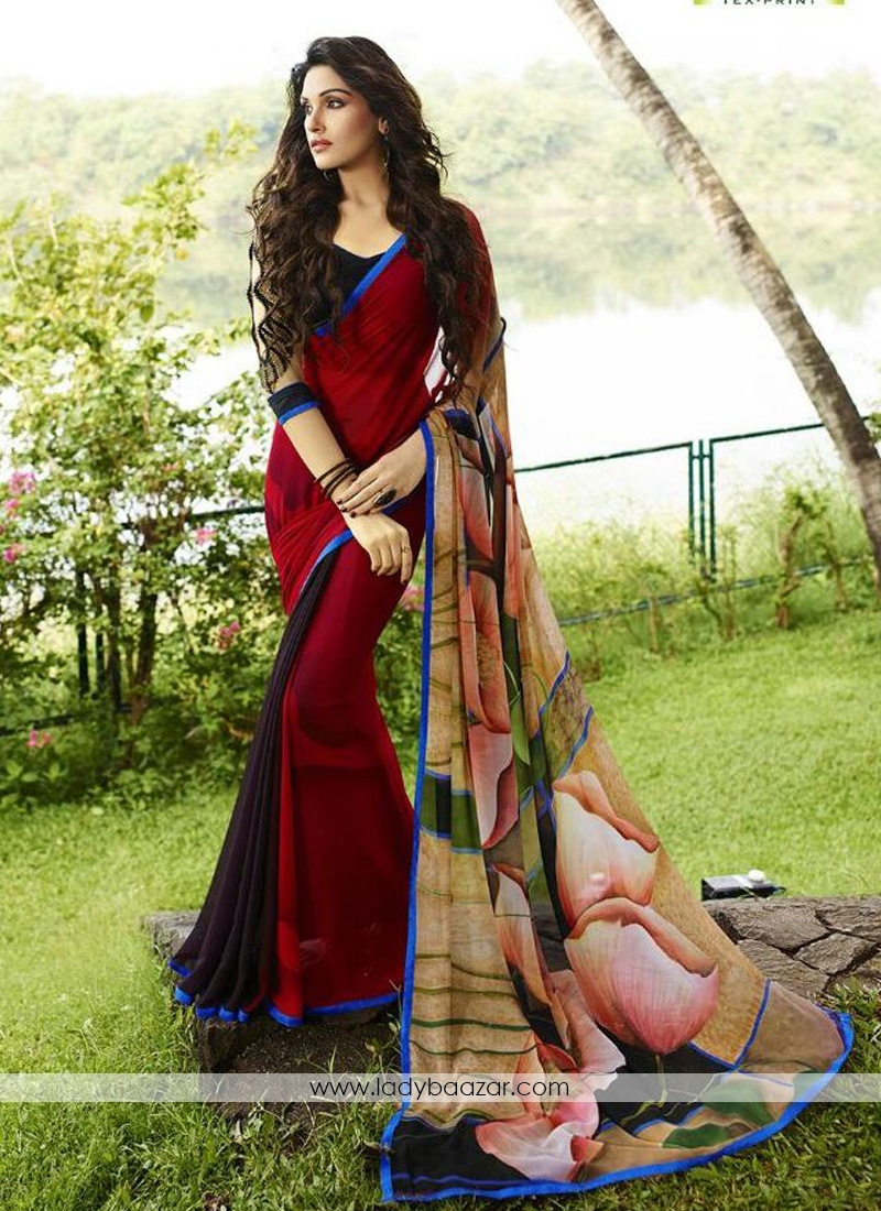 Weight Less Embroidered Casual Saree