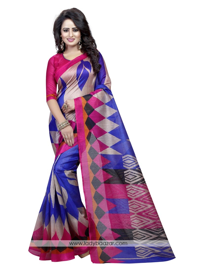 Zesty Bhagalpuri Silk Casual Saree